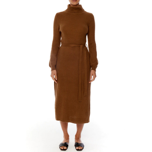 Lblc The Label Jordana Sweater Dress Brown Size L 9918